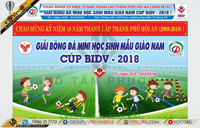 Phông nền Bóng đá Mini Mẫu giáo nam CDR12