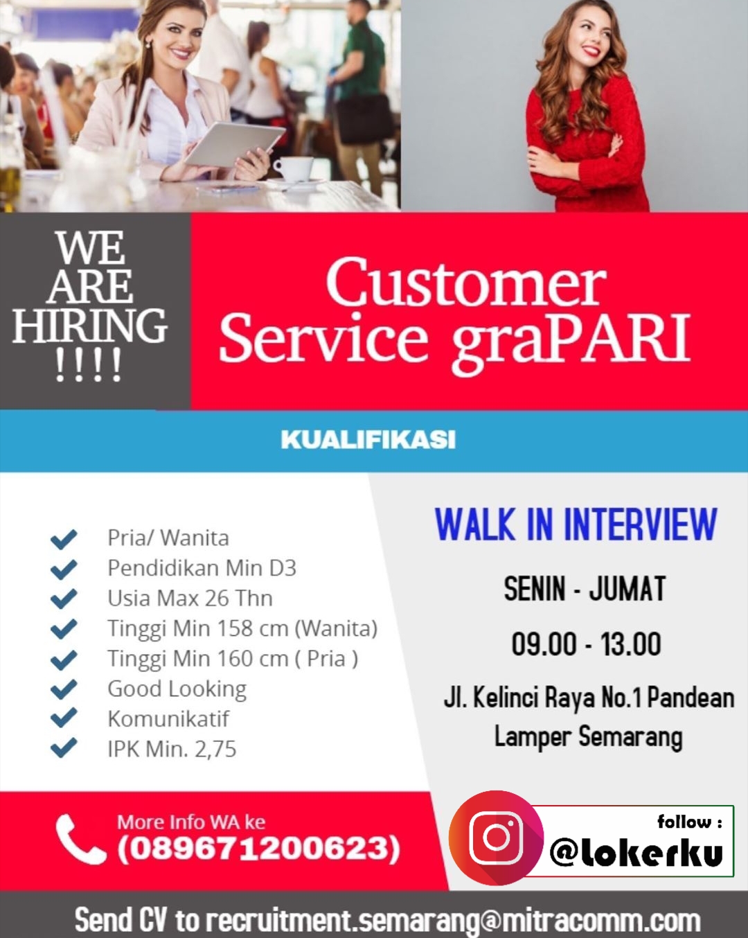 Lowongan Kerja Kudus Sebagai Customer Service graPARI Telkomsel Kudus