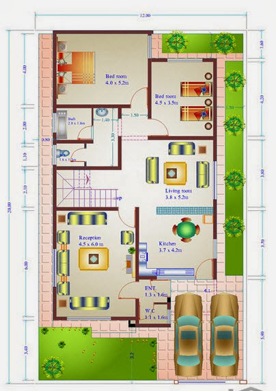 Two Story Modern House Details in Iraq (Kirkuk /Noorcity) (12m X 20m )