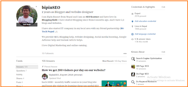 quora profile to be safe from spammer