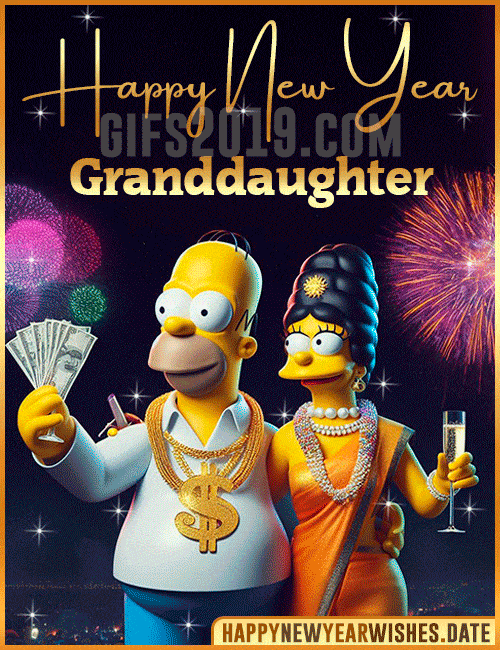 Homer Simpson New Year gif for Granddaughter