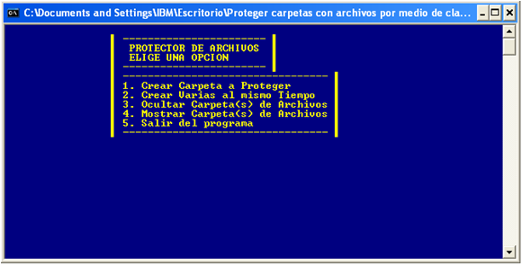 Proteger carpetas con archivos por medio de clave numerica con Programa en C