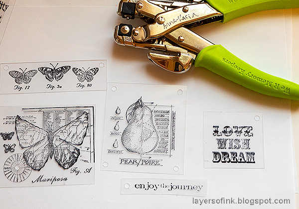 Layers of ink - Shrink Plastic Card Tutorial by Anna-Karin Evaldsson, with Simon Says Stamp Shrink Sheets.