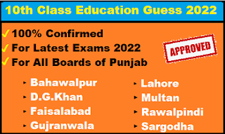 10th Class Education Guess 2022