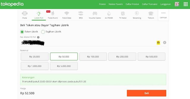 Cara Beli Pulsa Listrik Online di Tokopedia - Blog Mas Hendra