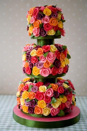 Belgian Chocolate Rose Covered Wedding Cakes