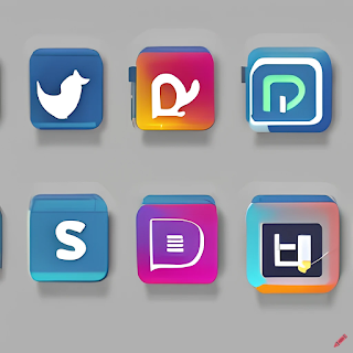6 possible like brand icons for what Social media software could look such as one of them kind of looks like fake version of Twitter bird brand