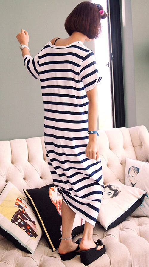 Striped Vintage Mickey Mouse T-shirt Dress