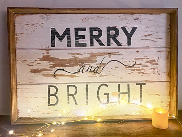 Christmas sign with fairy lights