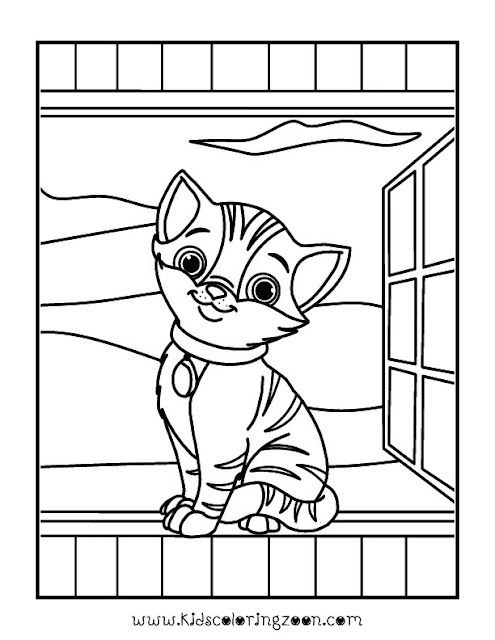 Cats - free printable coloring pages for kids