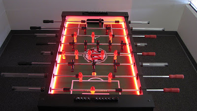 Professional Foosball Table With LED Lighting Around Playfield