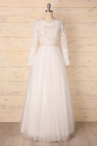 long sleeves bridal dress