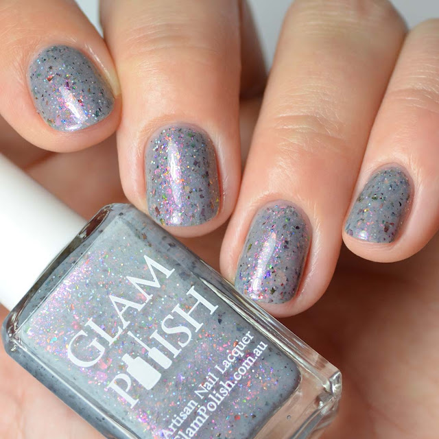 grey crelly shimmer nail polish