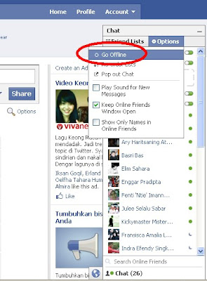 menyembunyikan status online di facebook