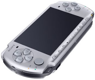silver sony psp 3000 console
