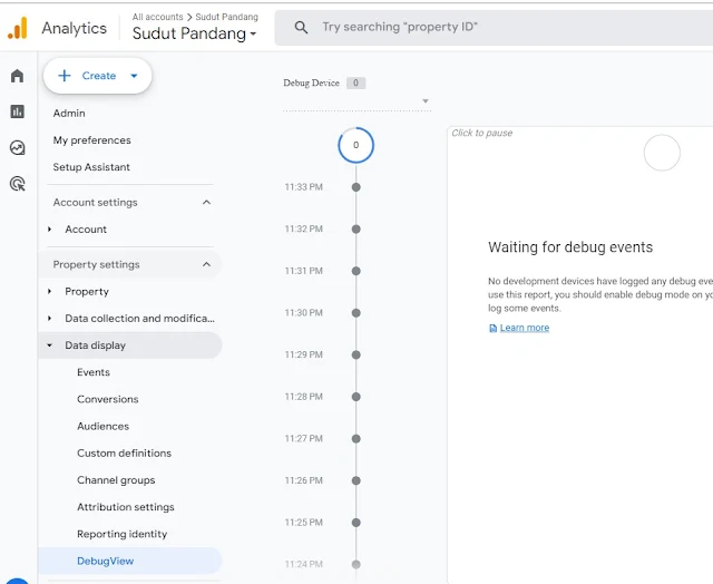 Debug Device Google Analytics