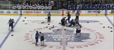 Maple Leafs vs Sabres preseason line brawl