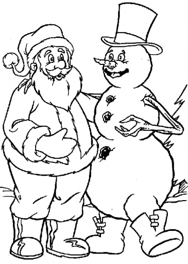 Download Santa And Frosty Coloring ~ Child Coloring