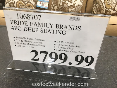 Deal for the Pride Family Brands 4 piece Deep Seating Set at Costco