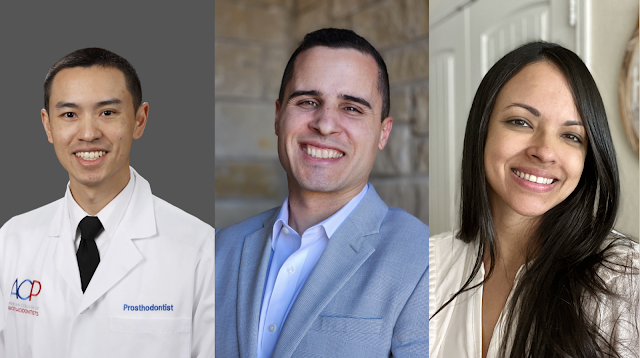 Left to right: Maj. (Dr.) Eric Hu, prosthodontics, USU PDC class of 2019; Maj. (Dr.) Jose Burgos, and Maj. (Dr.) Kristel Burgos, both endodontics, USU PDC class of 2020. [Photos courtesy of Maj. (Dr.) Eric Hu]