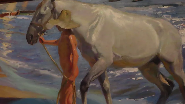 El baño del caballo. Obra de Joaquín Sorolla. Museo Sorolla.