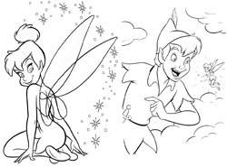 Peter  Coloring Pages on Kids Under 7  Peter Pan And Tinker Bell Coloring Pages