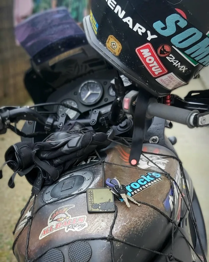 Mercenary Garage Custom Motorcycle Workshop 2024 Ev's Matt Black Mad Max SUrvival Rat Bike Sharktooth Mercenary TDM 850 Yamaha