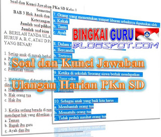  Setiap anak di rumah berhak mendapatkan  Download, Unduh Gratis Soal  bersama Kunci Jawaban PKN SD Kelas 1 Semester 2