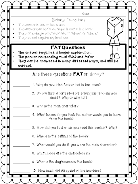 worksheet wednesday fat skinny questions crafting connections