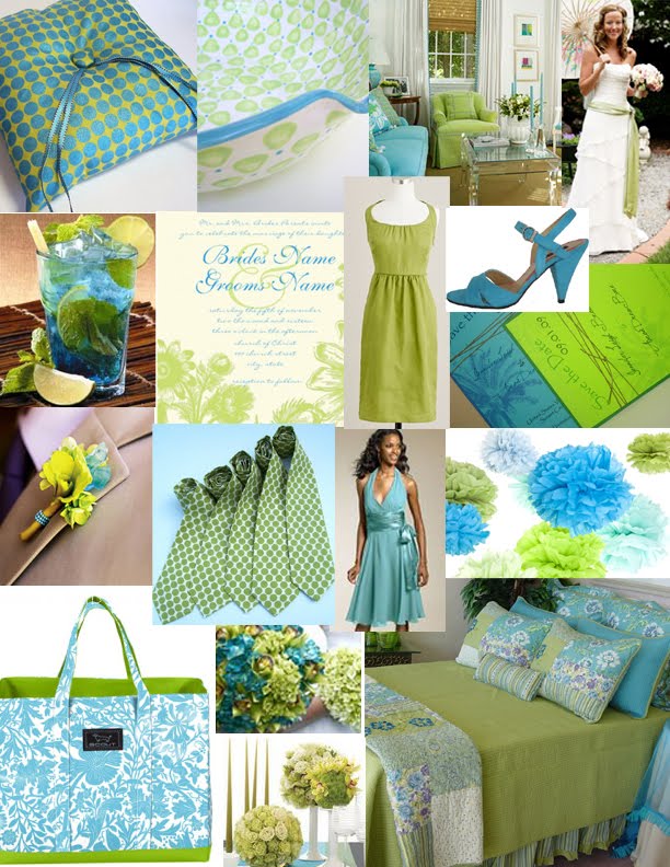 A Lime Green and Turquoise Wedding Photo