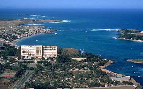 A winding coastline of Senegal with small beautiful bays