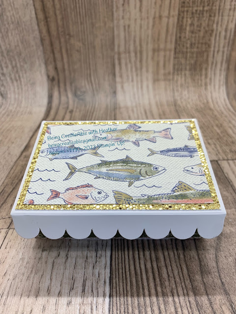 Stampin' Up!, Scalloped Gift Card box, Let's Go Fishing DSP