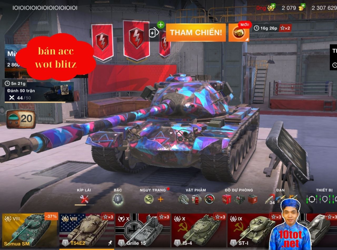 Bán acc Wot Blitz 150k có Sheridan bắn tên lửa