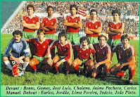 SELECCIÓN DE PORTUGAL - Temporada 1983-84 - Eurico, Jordao, Lima Pereira, Inácio y Joao Pinto; Bento, Fernando Gomes, José Luis, Chalana, Jaime Pacheco y Carlos - SELECCIÓN DE PORTUGAL 1 (Jordao) SELECCIÓN DE LA U. R. S. S. 0 - 13/11/1983 - Campeonato de Europa de Selecciones, fase de clasificación - Lisboa, Portugal, estadio de la Luz