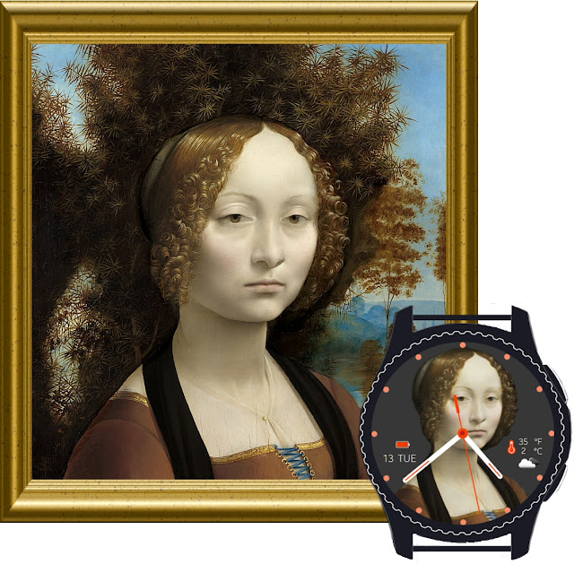 Ginevra de Benci artwork and watch face.