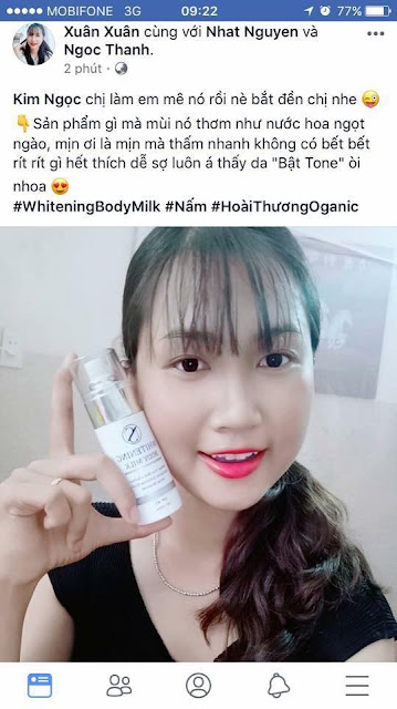 260k - Sữa ủ truyền trắng Whitening Body - Hoài Thương Organic