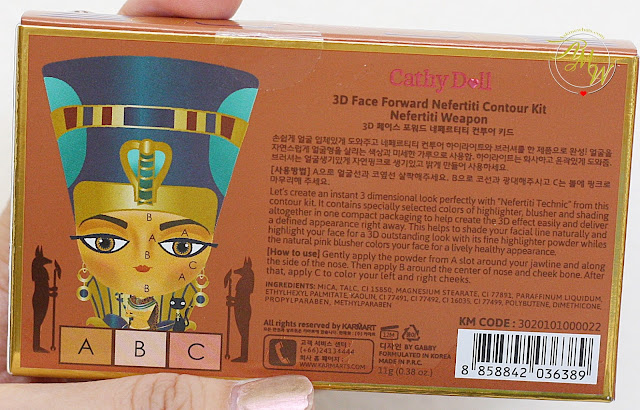 a photo of Cathy Doll 3D Face Forward Contour Kit Review in shades Nerfertiti Weapon, Cleopatra Secret and Sphinx Seduction