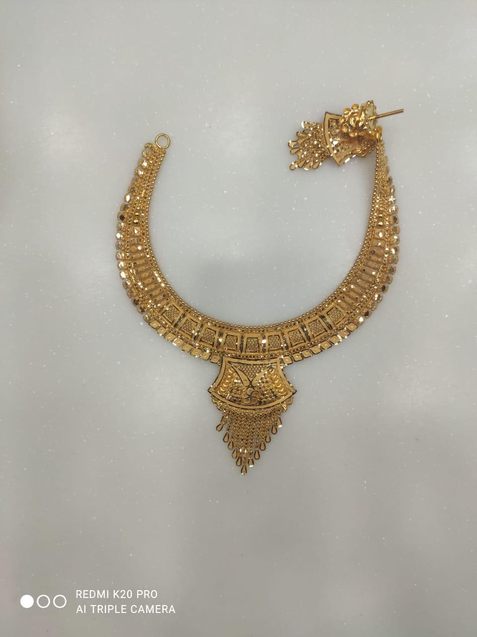 latest 22kt light weight gold necklace designs with weight , necklace for bridal wedding