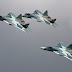 Sukhoi T-50 of Russian Air Force Lined Up