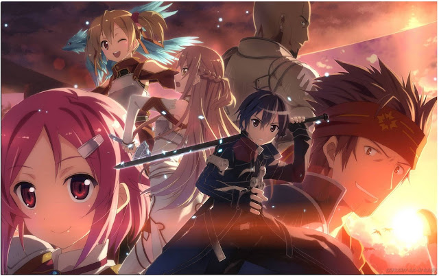 KiritoAsunaKiss-HD Wallpaper of Sword Art Online