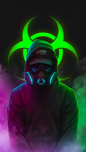 Wallpaper Gas mask Anonymous Hoodie Guy