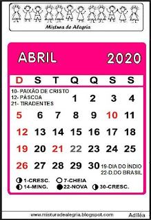 Calendário de 2020