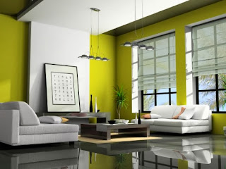 ruang keluarga tema hijau fresh