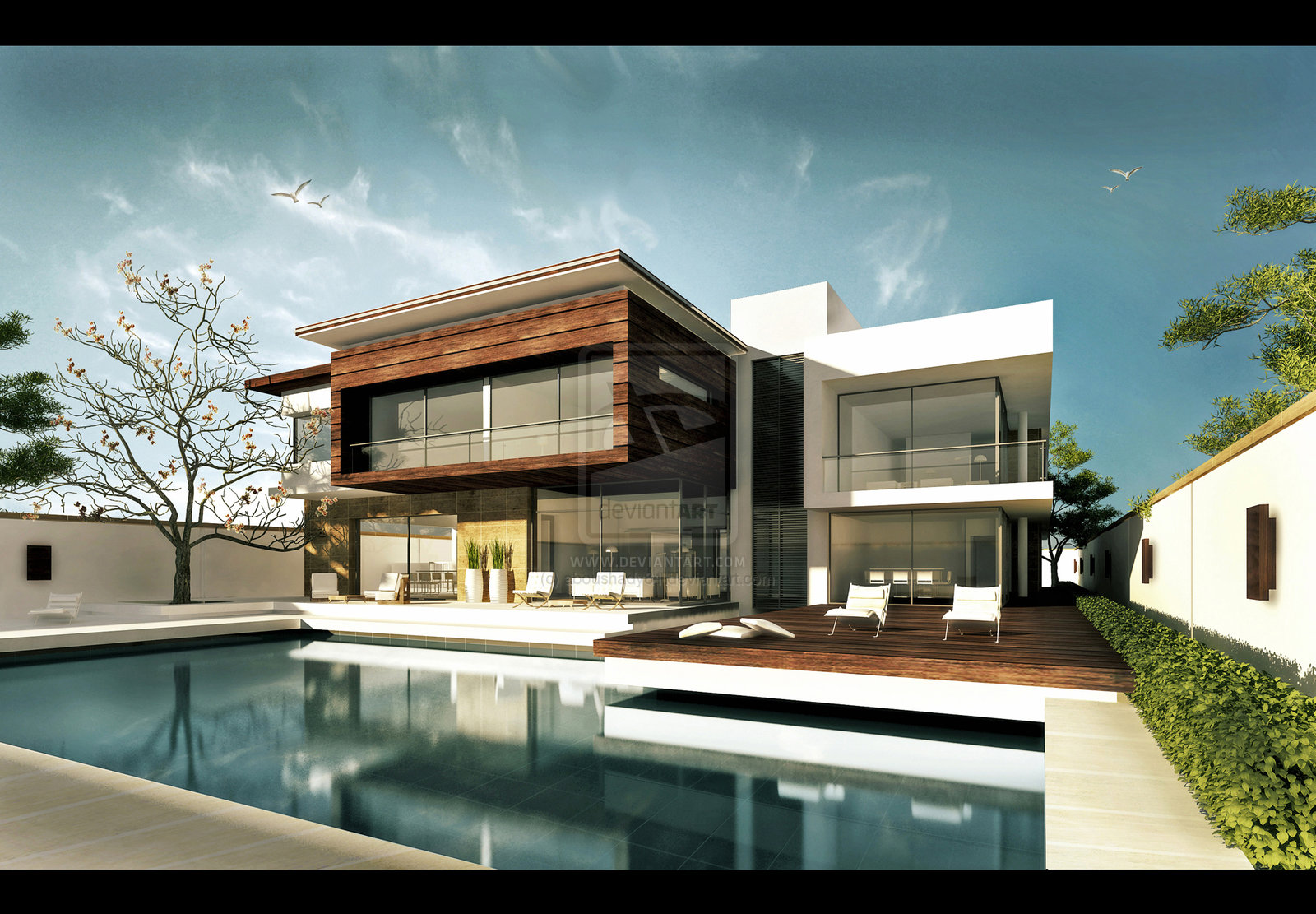 Gambar Model Desain Villa Pribadi Sederhana Bergaya Modern 