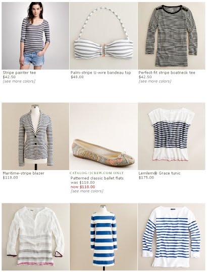 navy stripes at J. Crew