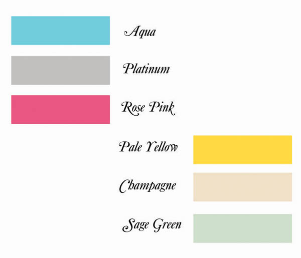 Below are some samples for this Spring and Summer wedding color trend