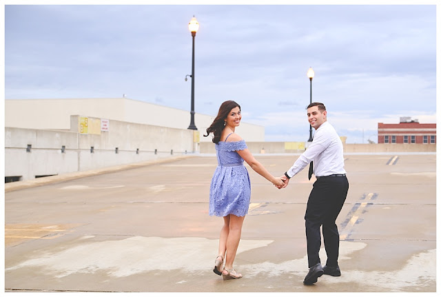 engagement session in parking garage