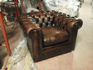 poltrona chesterfield cuoio vintage