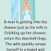 A Man Is Getting Into The Shower