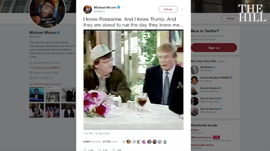 Michael Moore teases 'secret project' with old clip of Trump, Roseanne